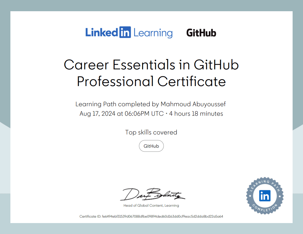 Career Essentials in GitHub Professional Certificate By GitHub