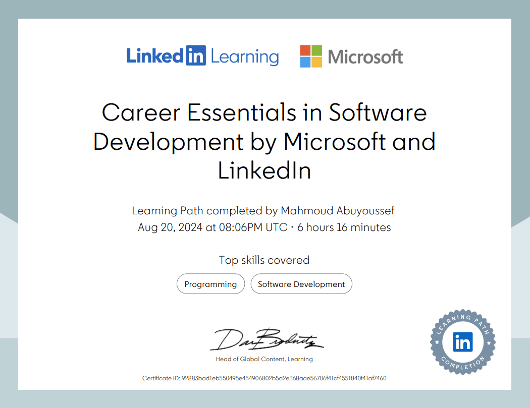 Career Essentials in Software Development by Microsoft