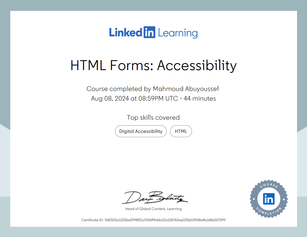 HTML Forms Accessibility
