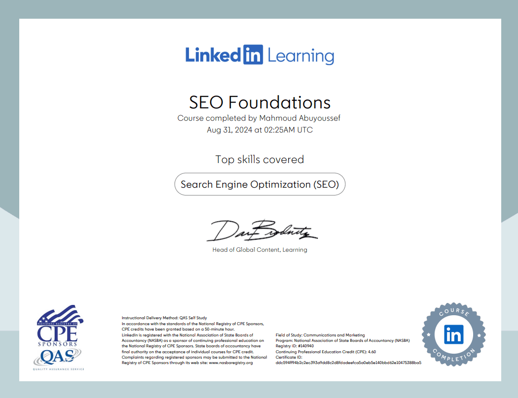 SEO Foundations By NASBA